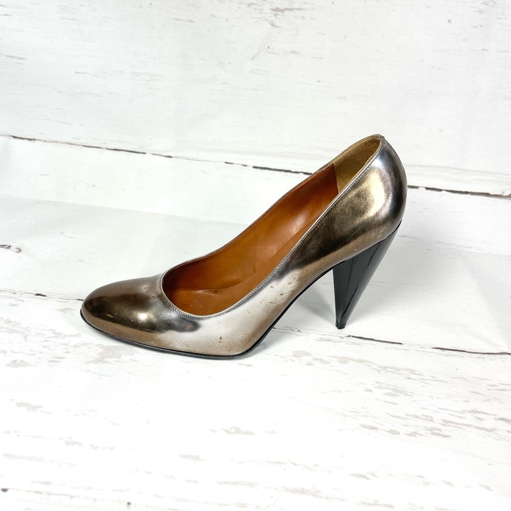 Lanvin Pumps‎ Womens Size 39 US 7 Hiver 2008 Metallic Patent Leather.